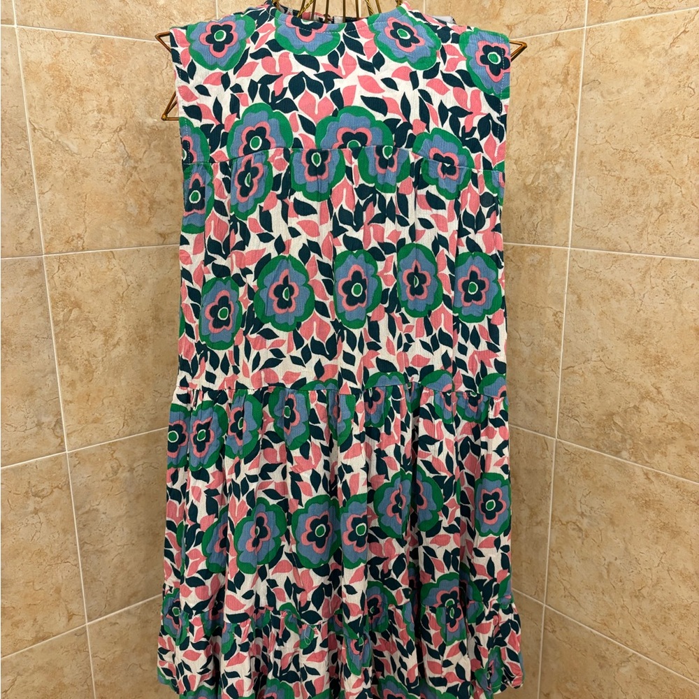 Indomario - Floral Sleeveless Dress in Pink and Green